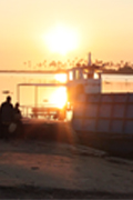 Ferry at sunset
